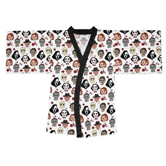 Killer Icons Print Long Sleeve Kimono Robe