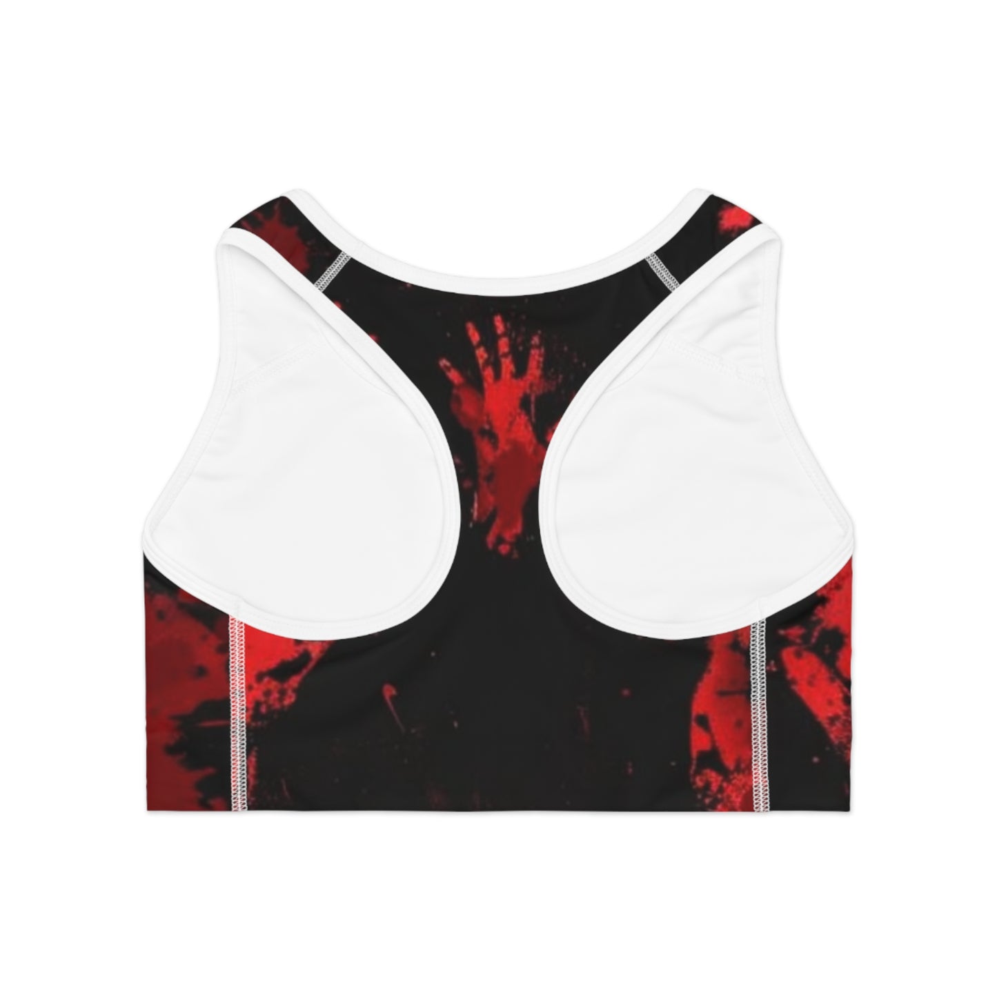 Bold Red Splash- Sports Bra