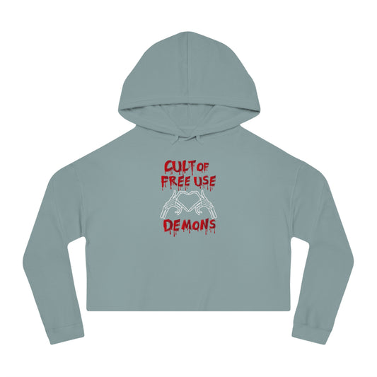 Women’s Cropped Hooded Sweatshirt for Free Use Demons
