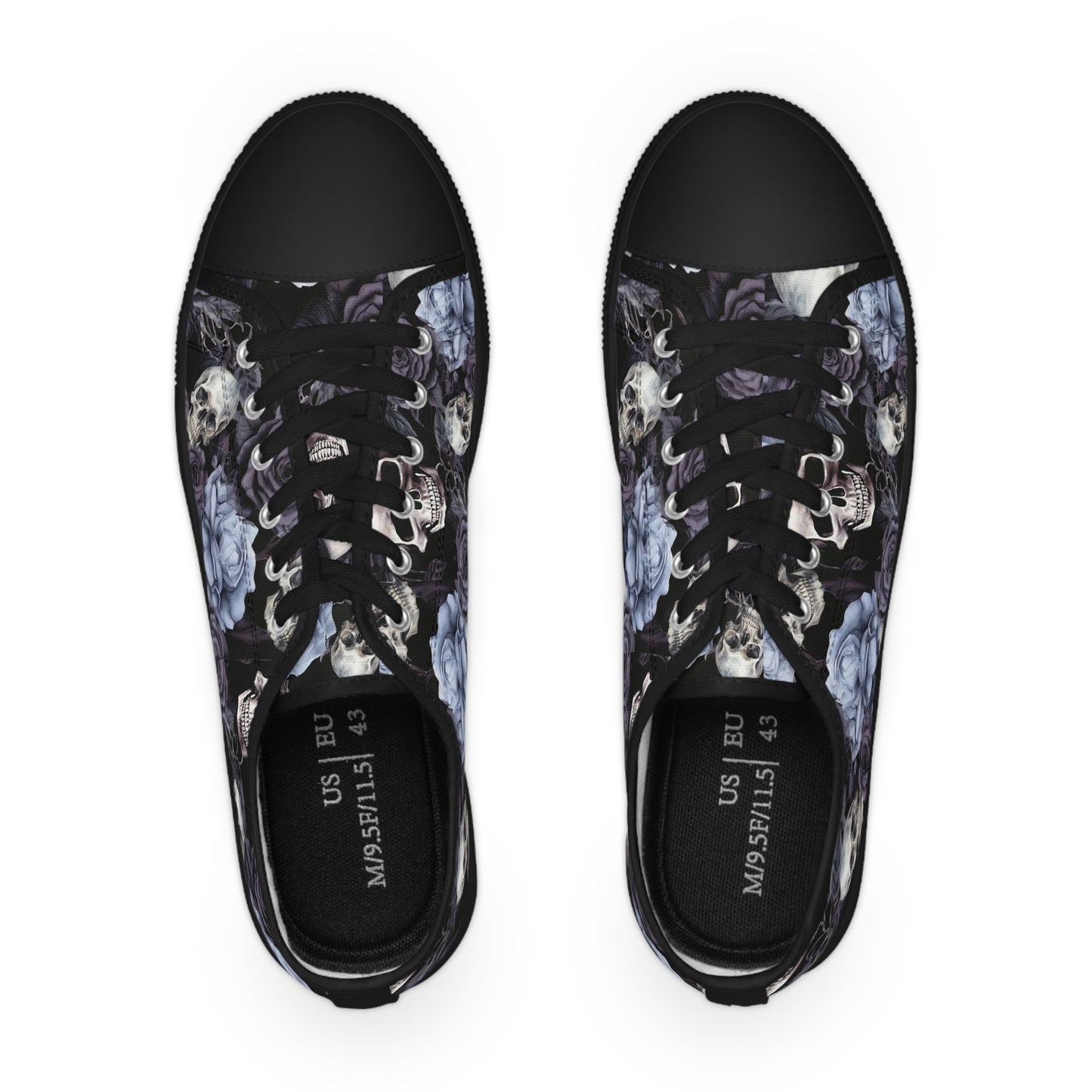 Men's Floral Skull Low-Tops
