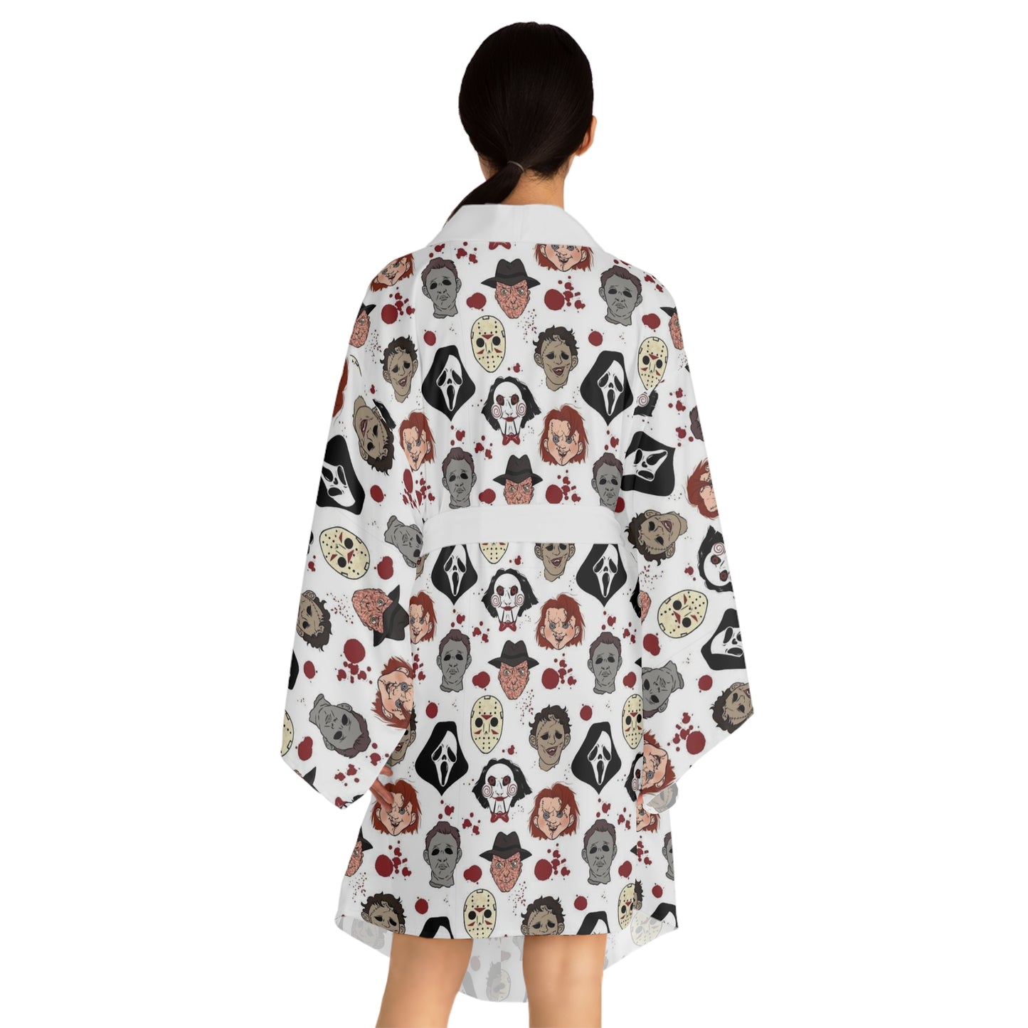Killer Icons Print Long Sleeve Kimono Robe