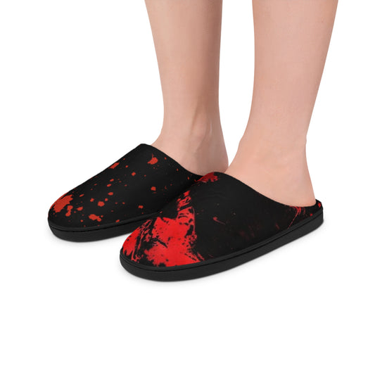 Red & Black Splatter Indoor Slippers