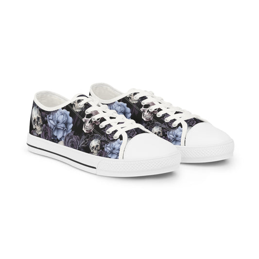 Men's Floral Skull Low-Tops
