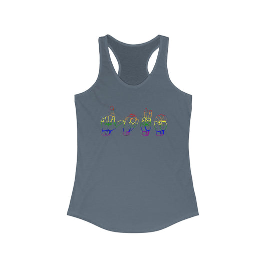 Love in Sign Language Racerback Tank