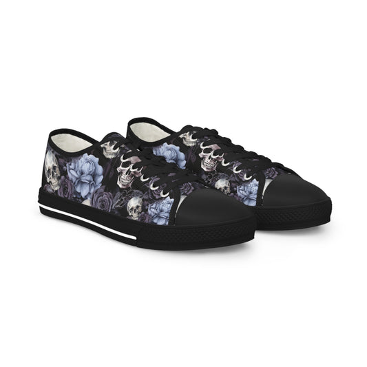 Men's  Floral Skull Low-Tops