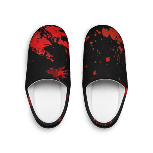 Red & Black Splatter Indoor Slippers