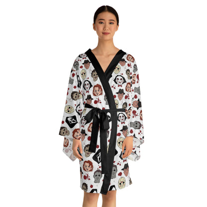 Killer Icons Print Long Sleeve Kimono Robe