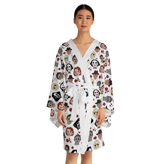 Killer Icons Print Long Sleeve Kimono Robe