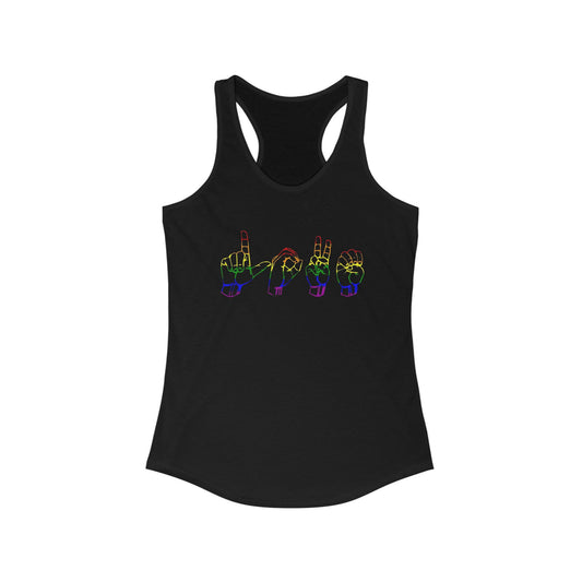 Love in Sign Language Racerback Tank